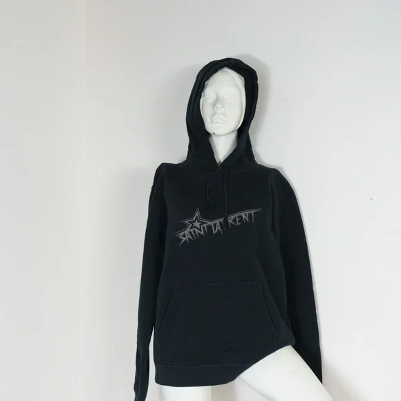 SAINT LAURENT STAR LOGO HOODIE, 2019 | BLACK | MEDIUM - Picture 3 of 9